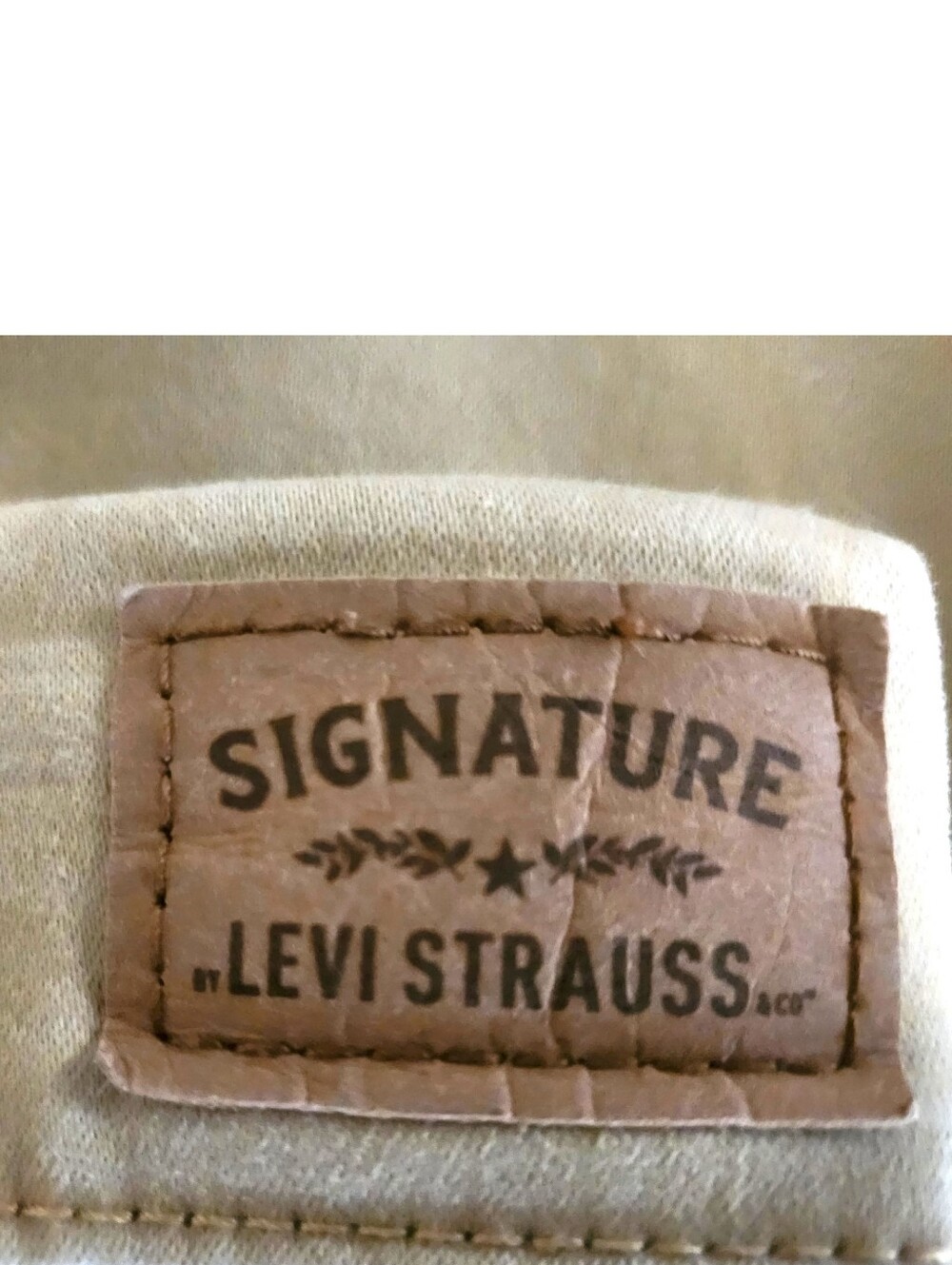 Levi Strauss Signature Pull-on Skinny Stretch Pants Cream Pockets Faux Zip Sz 12 - Picture 12 of 16